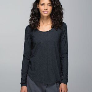 Lululemon Yogini 5 Year Long Sleeve Tee Heathered Black